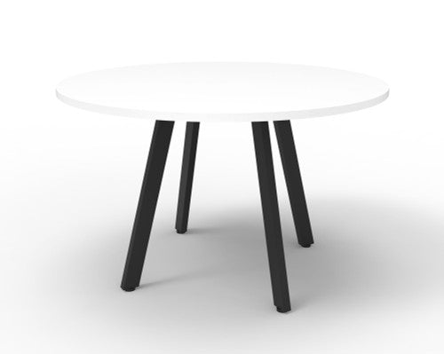 Rapidline Eternity Round Meeting Table 900mm Diameter Natural White / Black