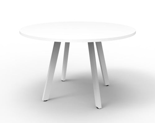 Rapidline Eternity Round Meeting Table 900mm Diameter Natural White / White