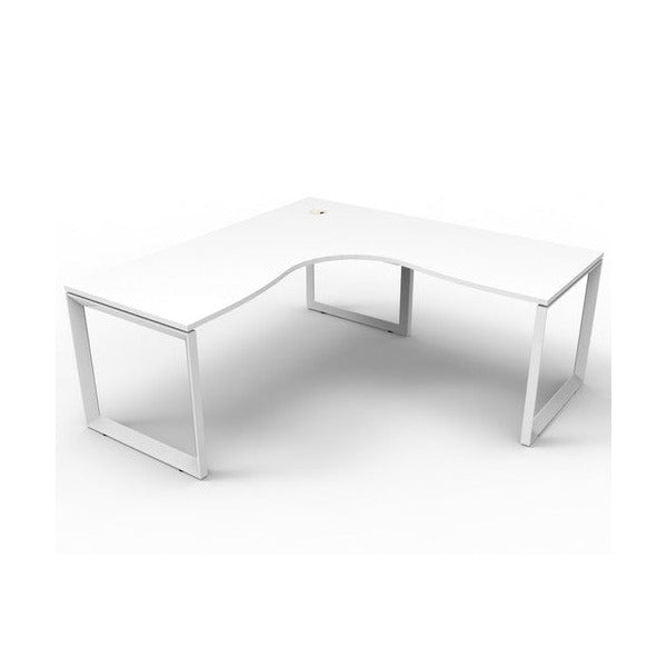 Rapidline Deluxe Rapid Infinity Corner Workstation Loop Leg 1800 x 1800 x 750mm Natural White / White Satin
