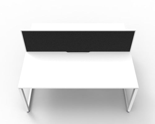 Rapidline Deluxe Infinity Back to Back 2 Person Workstation Loop Leg 1200 x 750mm with Screen Natural White / White Satin