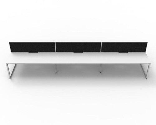 Rapidline Deluxe Infinity Back to Back 6 Person Workstation Loop Leg 1500 x 750mm with Screen Natural White / White Satin