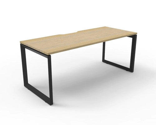 Rapidline Deluxe Infinity Single Sided Workstation Loop Leg 1200 x 750mm Natural Oak / Black Satin