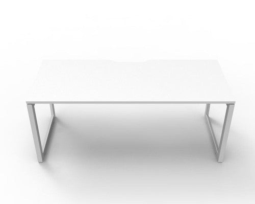 Rapidline Deluxe Infinity Single Sided Workstation Loop Leg 1200 x 750mm Natural White / White Satin