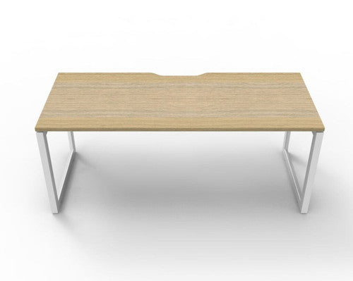 Rapidline Deluxe Infinity Single Sided Workstation Loop Leg 1500 x 750mm Natural Oak / White Satin