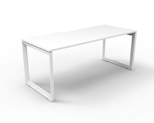 Rapidline Deluxe Infinity Single Sided Workstation Loop Leg 1500 x 750mm Natural White / White Satin