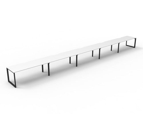 Rapidline Deluxe Infinity Single Sided 5 Person Workstation Loop Leg 1800 x 750mm Natural White / Black Satin