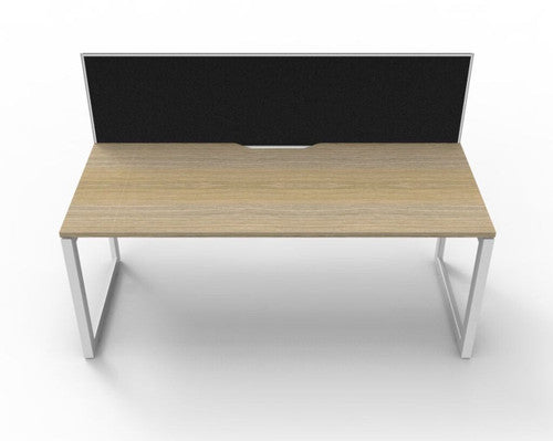 Rapidline Deluxe Infinity Single Sided Workstation Loop Leg 1500 x 750mm with Screen Natural Oak / White Satin