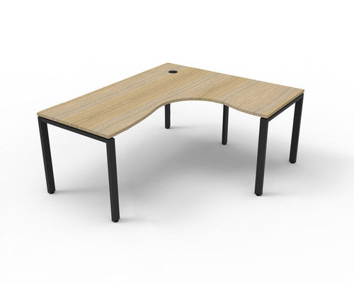 Rapidline Deluxe Infinity Corner Workstation 1500 x 1500 x 750mm Natural Oak / Black Satin
