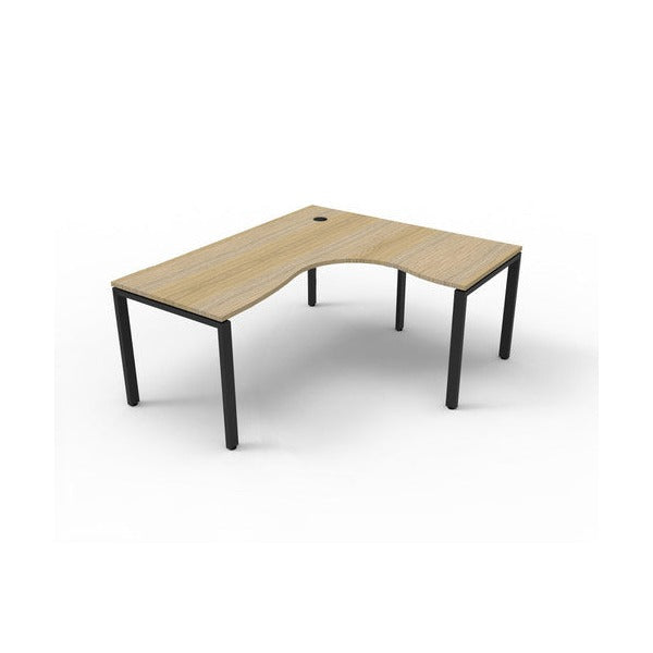 Rapidline Deluxe Infinity Corner Workstation 1500 x 1500 x 750mm Natural Oak / Black Satin