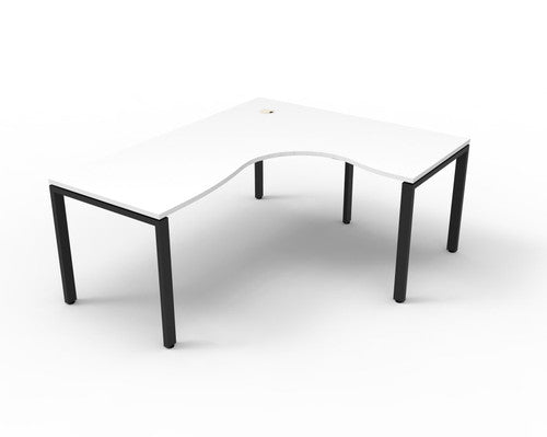 Rapidline Deluxe Infinity Corner Workstation 1800 x 1500 x 750mm Natural White / Black Satin
