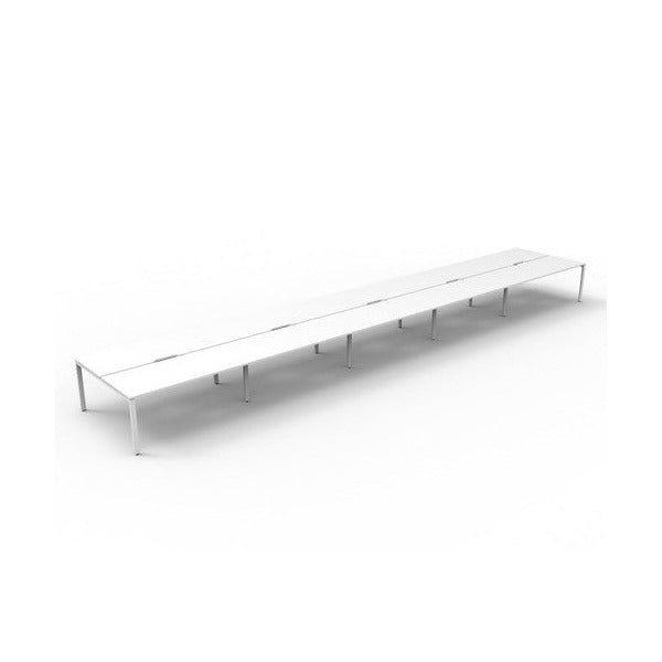 Rapidline Deluxe Infinity Back to Back 10 Person Workstation Profile Leg 1200 x 750mm Natural White / White Satin