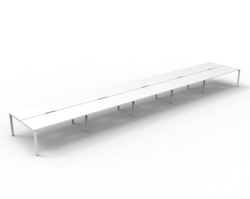Rapidline Deluxe Infinity Back to Back 10 Person Workstation Profile Leg 1500 x 750mm Natural White / White Satin