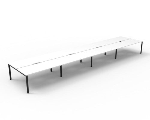 Rapidline Deluxe Infinity Back to Back 8 Person Workstation Profile Leg 1200 x 750mm Natural White / Black Satin
