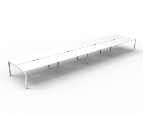Rapidline Deluxe Infinity Back to Back 8 Person Workstation Profile Leg 1500 x 750mm Natural White / White Satin