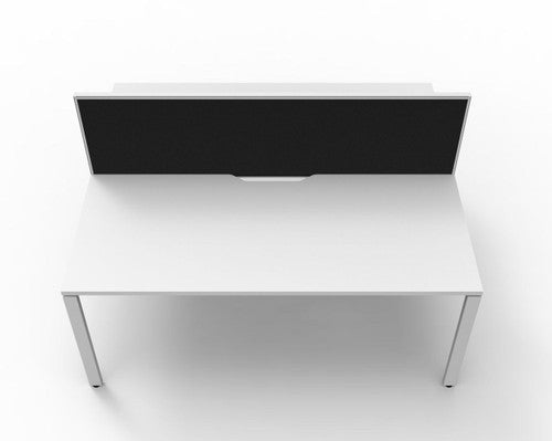 Rapidline Deluxe Infinity Back to Back 2 Person Workstation Profile Leg 1200 x 750mm with Screen Natural White / White Satin