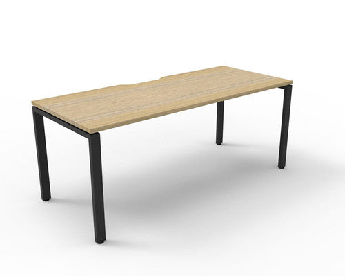 Rapidline Deluxe Infinity Single Sided Workstation Profile Leg 1200 x 750mm Natural Oak / Black Satin