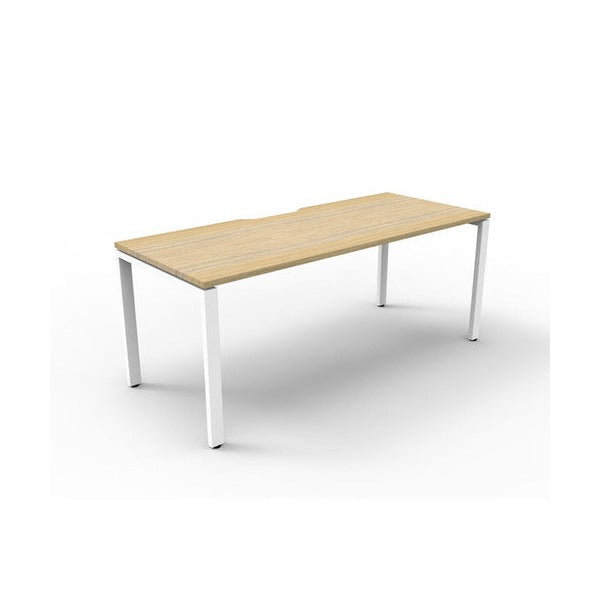 Rapidline Deluxe Infinity Single Sided Workstation Profile Leg 1200 x 750mm Natural Oak / White Satin