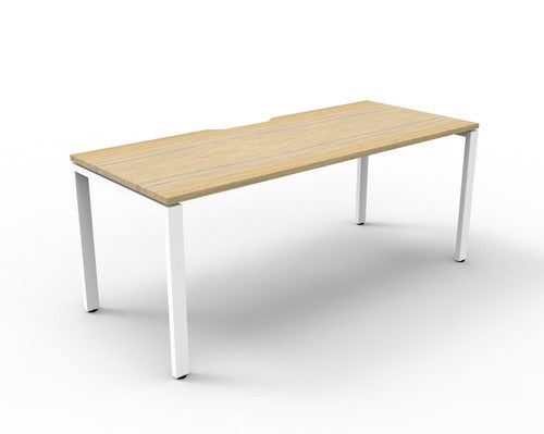 Rapidline Deluxe Infinity Single Sided Workstation Profile Leg 1200 x 750mm Natural Oak / White Satin