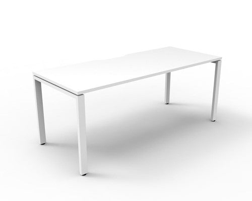 Rapidline Deluxe Infinity Single Sided Workstation Profile Leg 1200 x 750mm Natural White / White Satin