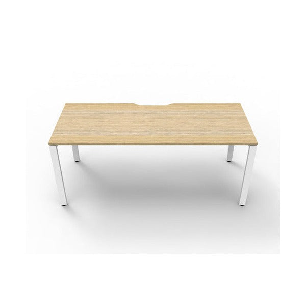 Rapidline Deluxe Infinity Single Sided Workstation Profile Leg 1500 x 750mm Natural Oak / White Satin