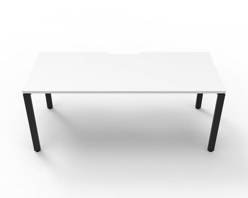 Rapidline Deluxe Infinity Single Sided Workstation Profile Leg 1500 x 750mm Natural White / Black Satin
