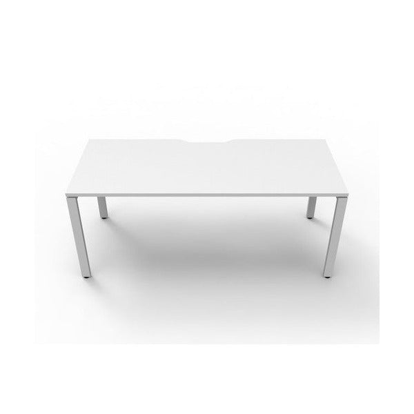 Rapidline Deluxe Infinity Single Sided Workstation Profile Leg 1500 x 750mm Natural White / White Satin
