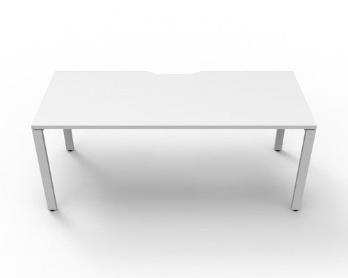 Rapidline Deluxe Infinity Single Sided Workstation Profile Leg 1500 x 750mm Natural White / White Satin