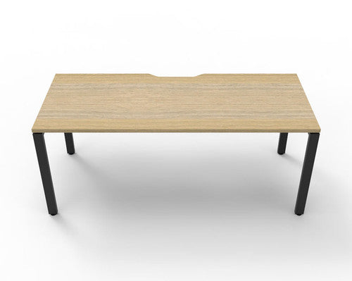 Rapidline Deluxe Infinity Single Sided Workstation Profile Leg 1800 x 750mm Natural Oak / Black Satin