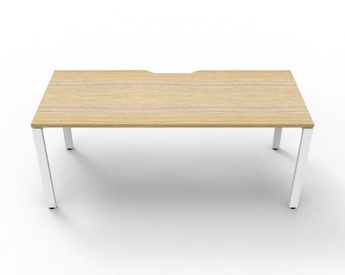 Rapidline Deluxe Infinity Single Sided Workstation Profile Leg 1800 x 750mm Natural Oak / White Satin