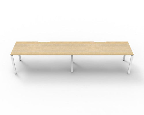 Rapidline Deluxe Infinity Single Sided 2 Person Workstation Profile Leg 1800 x 750mm Natural Oak / White Satin