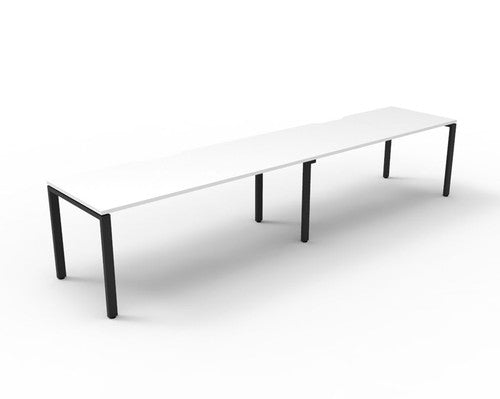 Rapidline Deluxe Infinity Single Sided 2 Person Workstation Profile Leg 1800 x 750mm Natural White / Black Satin