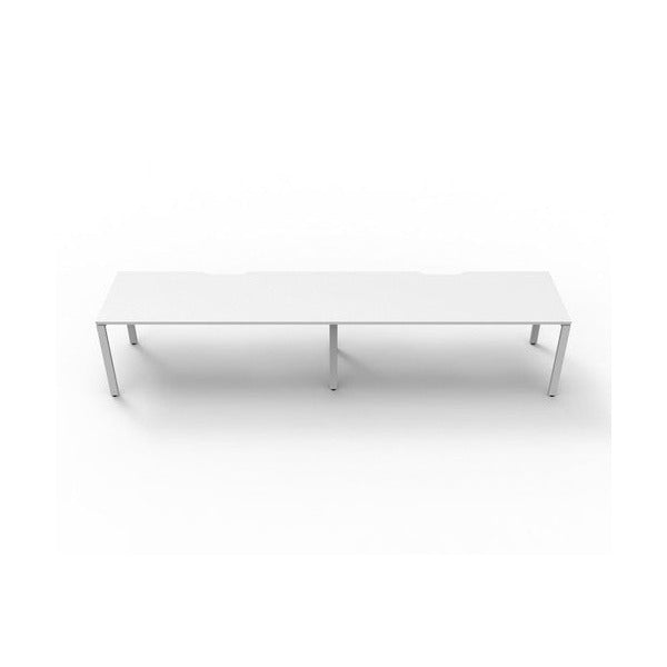 Rapidline Deluxe Infinity Single Sided 2 Person Workstation Profile Leg 1800 x 750mm Natural White / White Satin