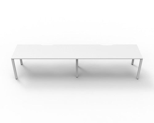 Rapidline Deluxe Infinity Single Sided 2 Person Workstation Profile Leg 1800 x 750mm Natural White / White Satin