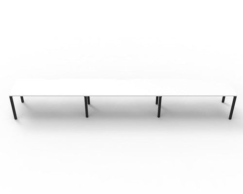 Rapidline Deluxe Infinity Single Sided 3 Person Workstation Profile Leg 1200 x 750mm Natural White / Black Satin
