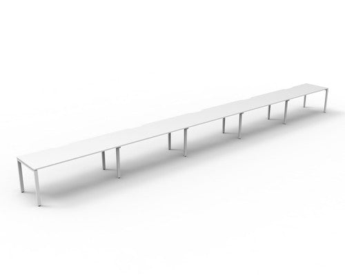 Rapidline Deluxe Infinity Single Sided 5 Person Workstation Profile Leg 1200 x 750mm Natural White / White Satin