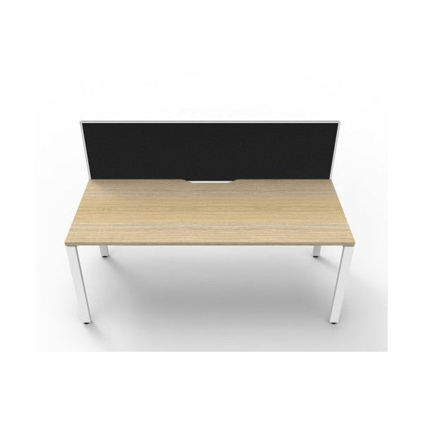Rapidline Deluxe Infinity Single Sided Workstation Profile Leg 1800 x 750mm with Screen Natural Oak / White Satin