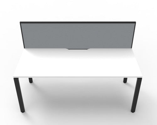 Rapidline Deluxe Infinity Single Sided Workstation Profile Leg 1800 x 750mm with Screen Natural White / Black Satin