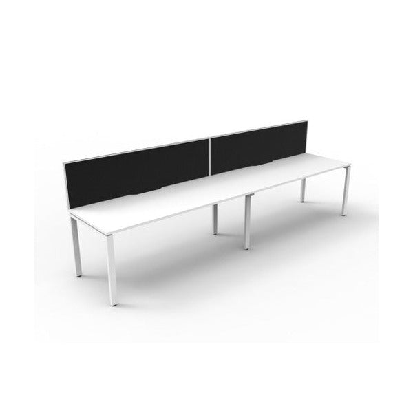 Rapidline Deluxe Infinity Single Sided 2 Person Workstation Profile Leg 1200 x 750mm with Screen Natural White / White Satin