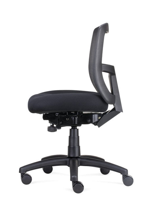 Rapidline Ergo Task Heavy Duty Mesh Operator Chair Black Fabric