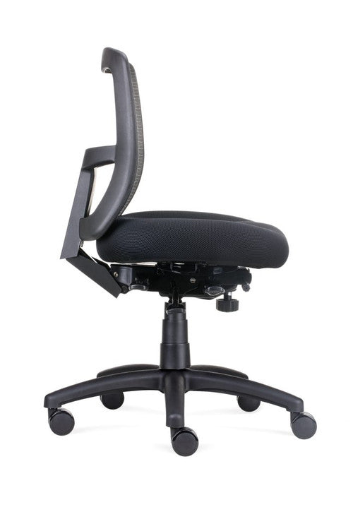 Rapidline Ergo Task Heavy Duty Mesh Operator Chair Black Fabric