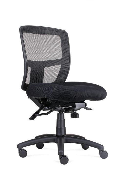 Rapidline Ergo Task Heavy Duty Mesh Operator Chair Black Fabric