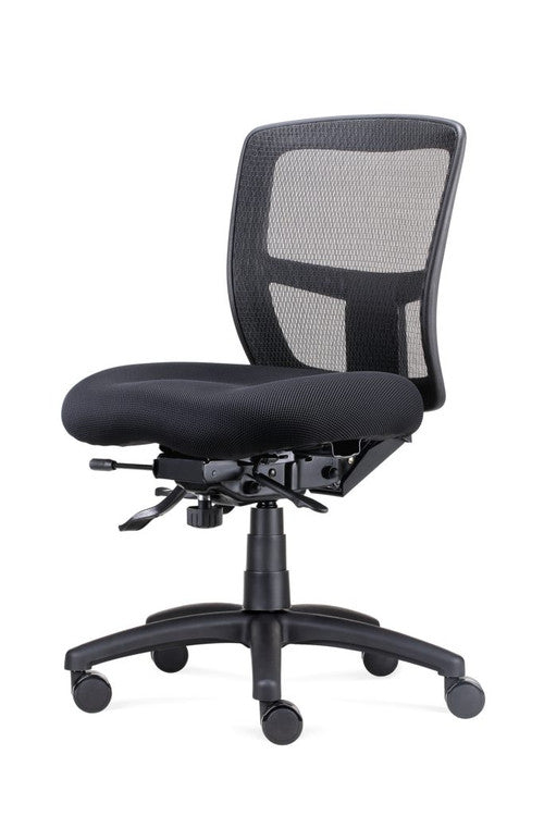Rapidline Ergo Task Heavy Duty Mesh Operator Chair Black Fabric