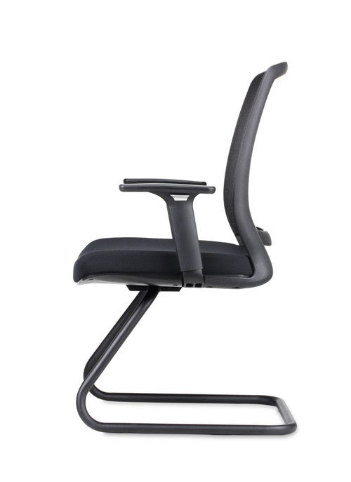 Rapidline Hartley Visitor Medium Mesh Back Chair Black Fabric