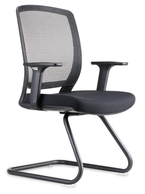 Rapidline Hartley Visitor Medium Mesh Back Chair Black Fabric