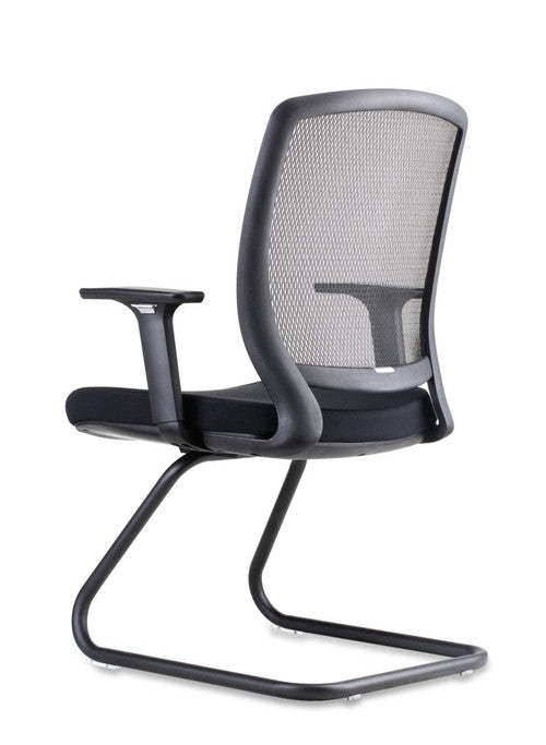 Rapidline Hartley Visitor Medium Mesh Back Chair Black Fabric