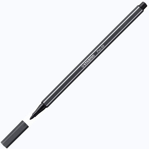 Stabilo Pen 68 Premium Colouring Fibre Tip Pen 1.0mm Deep Cold Grey Box of 10