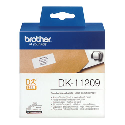 Brother Label Roll DK11209 29mm x 62mm Black on White