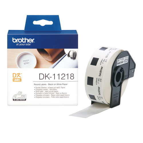 Brother Label Roll DK11218 24mm Diameter Black on White