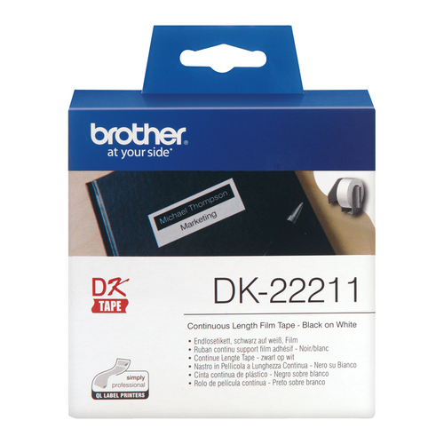 Brother Label Roll DK22211 29mm x 1524m Black on White