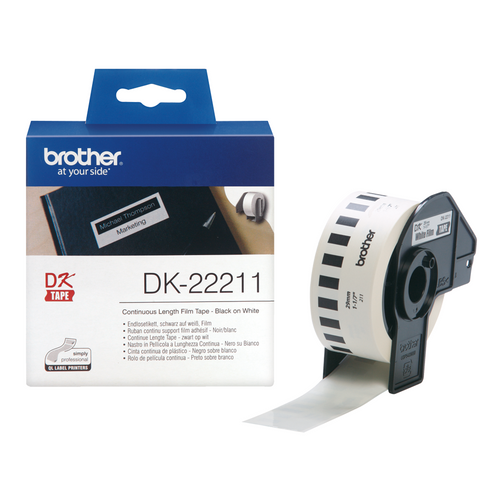 Brother Label Roll DK22211 29mm x 1524m Black on White